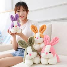Rabbit Plush Doll Stuffed Cute Real Life Animal Bunny Plush Toys Home Decor Cartoon Kids Gift - Toy - Toy