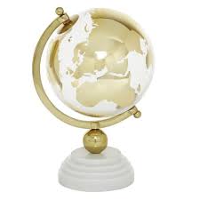 Crystal World Globe with silver metal stand