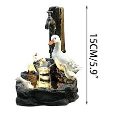 【3C VictoryEagle】Resin Family Patio Fountain Garden Decoration, Animal Garden Statue Outdoor Garden Design,A